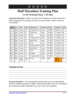 Half Marathon Training Plan