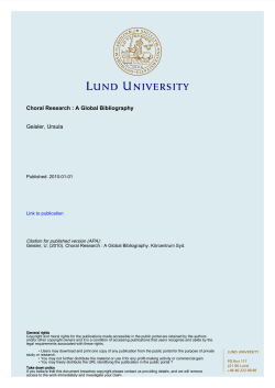 Choral Research : A Global Bibliography Geisler
