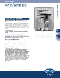 9187sc Amperometric Chlorine Dioxide Sensor