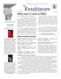 Entablature - Maine Masonic Charitable Foundation