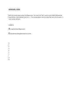 DEPRESSION POEM: Write an acrostic poem about the Depression