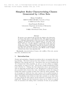 Simplest Rules Characterizing Classes Generated by &delta;