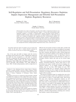 Self-Regulation and Self-Presentation