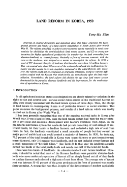land reform in korea, 1950 - S