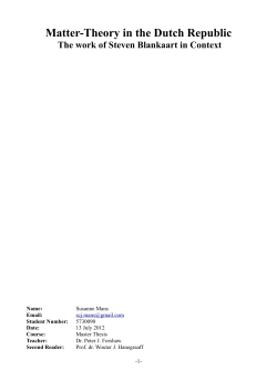 Matter-Theory in the Dutch Republic - UvA-DARE