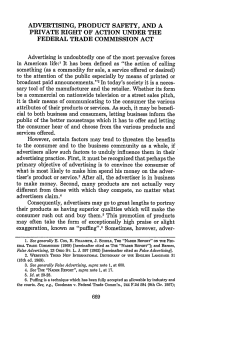 Advertising, Product Safety, and a Private Right of Action under the