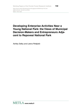 Developing Enterprise Activities Near a Young National Park: the