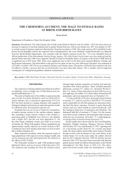the chernobyl accident, the male to female ratio at