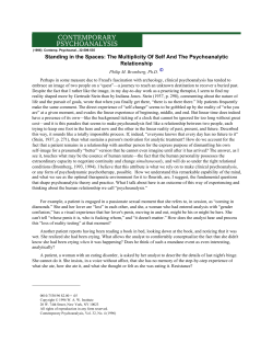 Standing in the Spaces: The Multiplicity Of Self And The