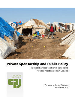 Private Sponsorship and Public Policy