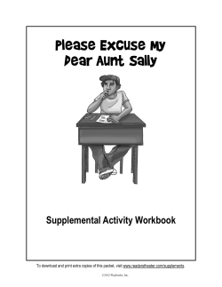 Please Excuse My Dear Aunt Sally