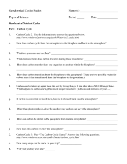 Geochemical Cycles Packet Name (s)