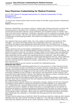 Easy Physician Credentialing for Medical Practices