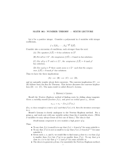 MATH 361: NUMBER THEORY &mdash; SIXTH LECTURE Let d be a