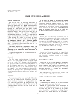 style guide for authors