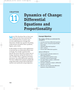 Chapter 11 - Dynamics of Change: Differential Equations and