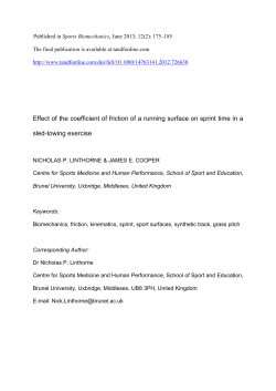 Effect of the coefficient of friction of a running