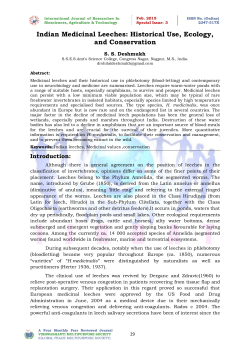 Indian Medicinal Leeches: Historical Use, Ecology, and Conservation