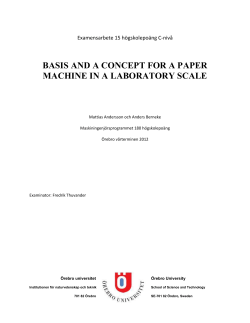Basis for a specification to a tissuemachine