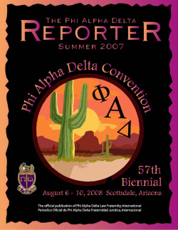 The Reporter - Phi Alpha Delta Law Fraternity