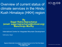Overview of current status of climate services in the Hindu Kush