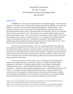 Beyond Past Tense Hope - First Presbyterian Church of Champaign