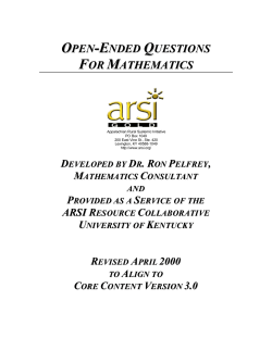 open -ended questions for mathematics