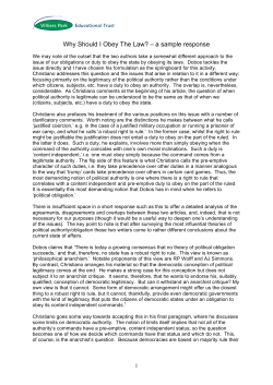 Philosophy Response 5 obeying the law