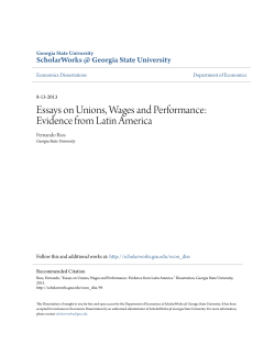 Essays on Unions, Wages and Performance