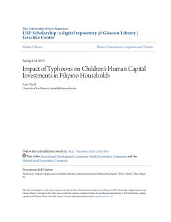 Impact of Typhoons on Children`s Human Capital Investments in
