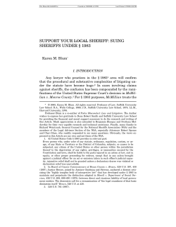 support your local sheriff: suing sheriffs under &sect; 1983