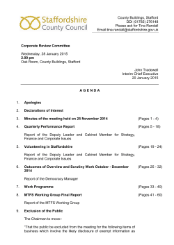 County Buildings, Stafford DDI (01785) 276148 Please ask for Tina