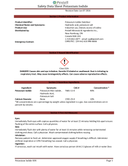 Material Safety Data Sheet Potassium Iodide