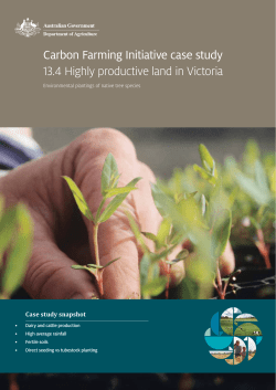 Carbon Farming Initiative case study 13.4 Highly productive land in