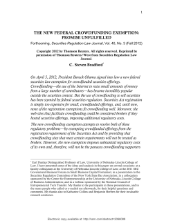 The New Federal Crowdfunding Exemption: Promise Unfulfilled