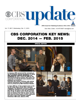 CBS CORPORATION KEY NEWS: DEC. 2014 &mdash; FEB. 2015