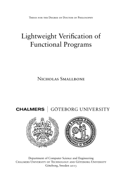 Lightweight Verification of Functional Programs