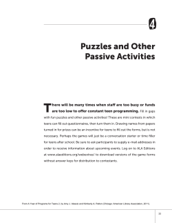 Puzzles and Other Passive Activities