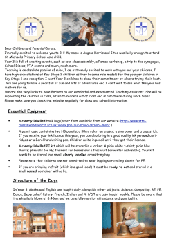 3H Move Up Letter - St Michaels School