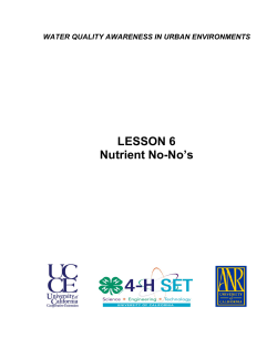 LESSON 6 Nutrient No-No`s