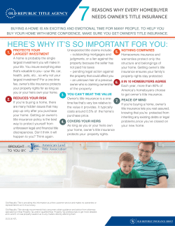 7 Reasons Why Every Homeowner Needs Owner`s Title Insurance