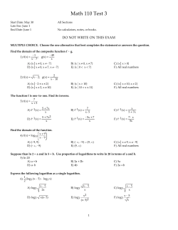Math 110 Test 3 - BYU Math Department