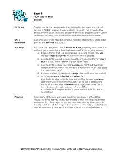 Level 2 4.3 Lesson Plan