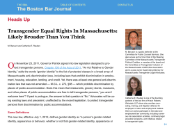 The Boston Bar Journal Heads Up Transgender Equal Rights In
