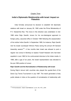 India`s Diplomatic Relationship with Israel: Impact on