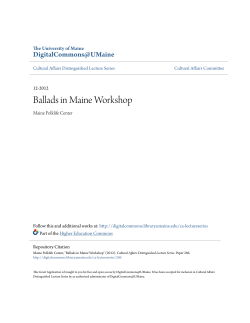 Ballads in Maine Workshop - DigitalCommons@UMaine