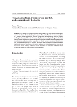 The Amazing Race. On resources, conflict, and cooperation in the