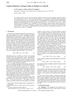Catalytic Reduction of Nitrogen Oxides by Methane over Pd(110)