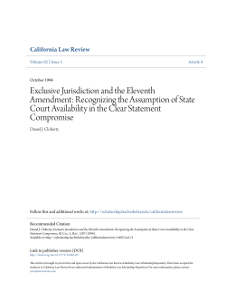 Exclusive Jurisdiction and the Eleventh Amendment