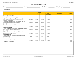 JUNIOR SCORECARD